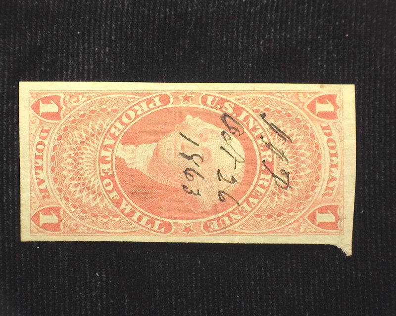 #R76a $1.00 Revenue Horizontal crease. XF Used - US Stamp