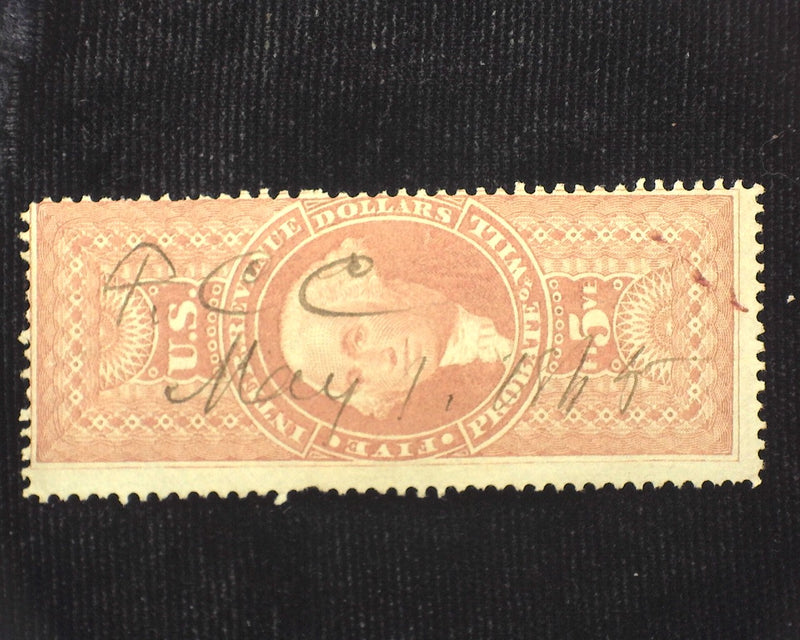 #R92c $5.00 Revenue F Used - US Stamp