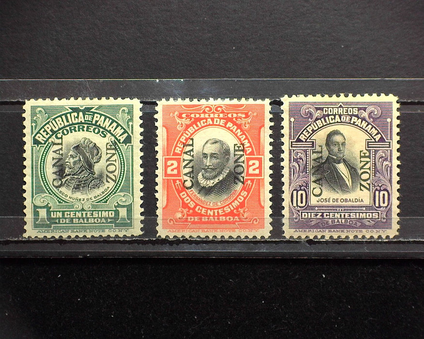 #38 39 41 Canal Zone. Mint Vf/Xf LH. - US Stamp