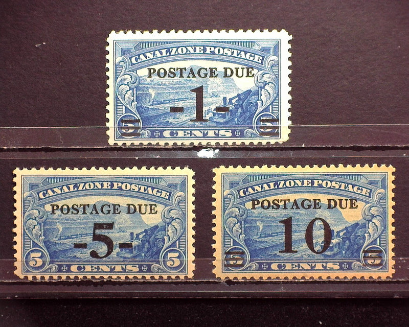 #J21 J23 J24 Canal Zone. Mint F/Vf LH - US Stamp