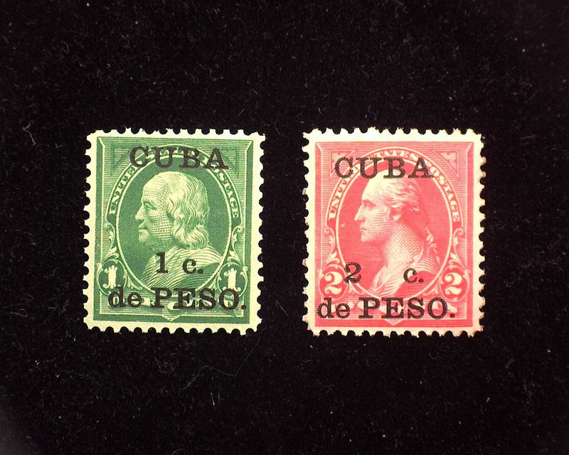 #221-222 Cuba Mint Vf 221 NH 222 LH - US Stamp
