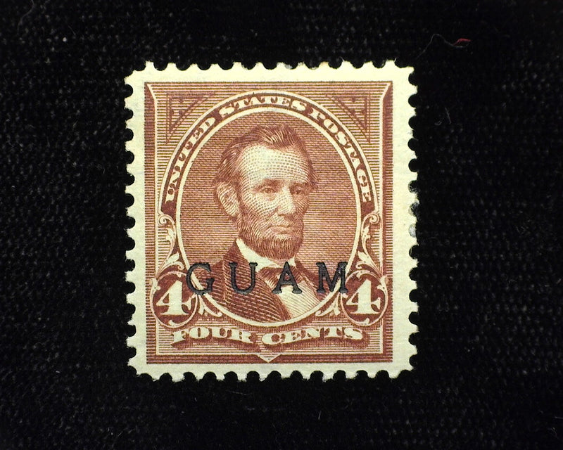 #4 Guam. Choice large margin stamp. Mint Vf/Xf H - US Stamp