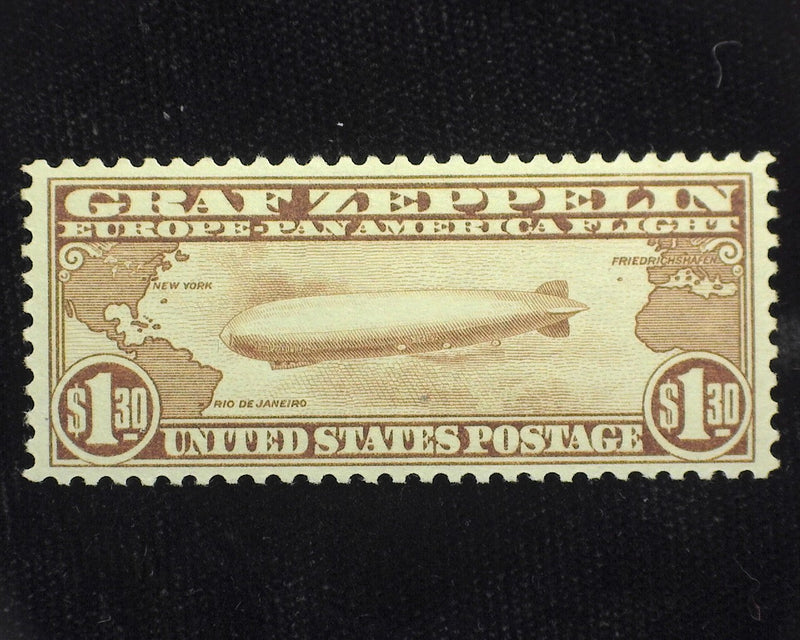 #C14 $1.30 Graf Zeppelin Choice rich color. Mint Vf/Xf+ LH - US Stamp