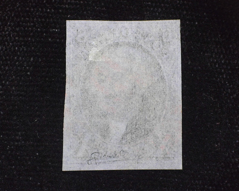 #2 1847 Issue. Ample full 4 margin stamp. Intense color with red grid cancel. A Beauty! VF/XF Used - US Stamp
