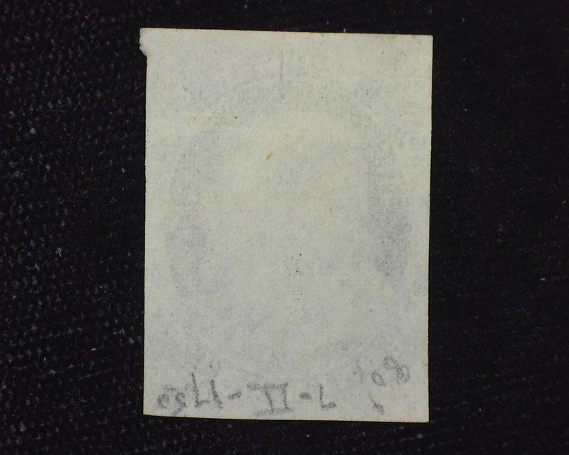 #7 1c Blue Huge 4 margin stamp. Outstanding color and freshness. Faint red town cancel. Xf Used - US Stamp