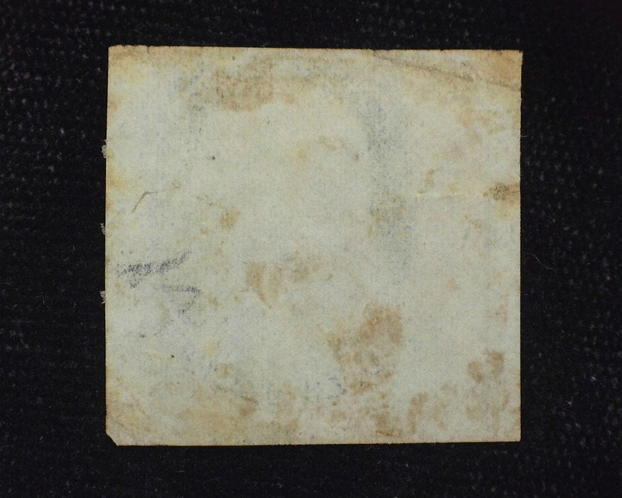 #9 Mild corner crease "Huge" 3 margin stamp with red sun grid. Used F/Vf - US Stamp