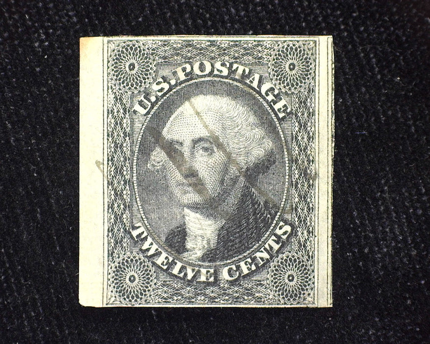 #17 3 full margin and cut along frame line at bottom, 2 "Huge" sheet margins intense color, Faint Pen cancel. Used Vf - US Stamp