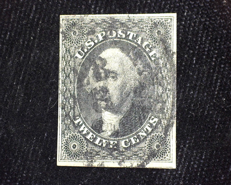 #17 4 margin stamp with 3 of them huge. Intense color, choice. Vf/Xf Used - US Stamp
