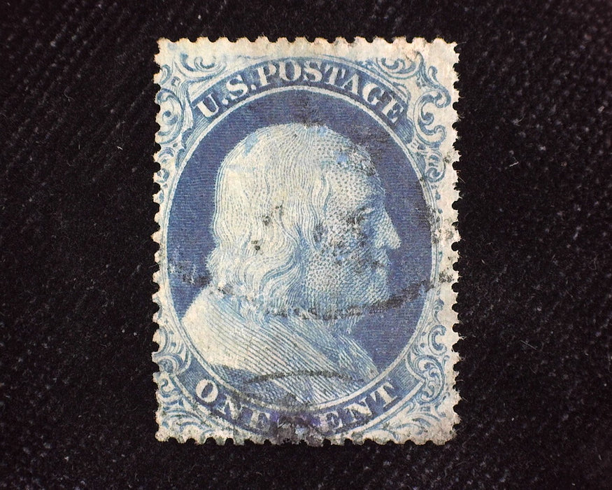 #22 Fresh stamp with faint face free cancel. Small thin. Used F/Vf - US Stamp