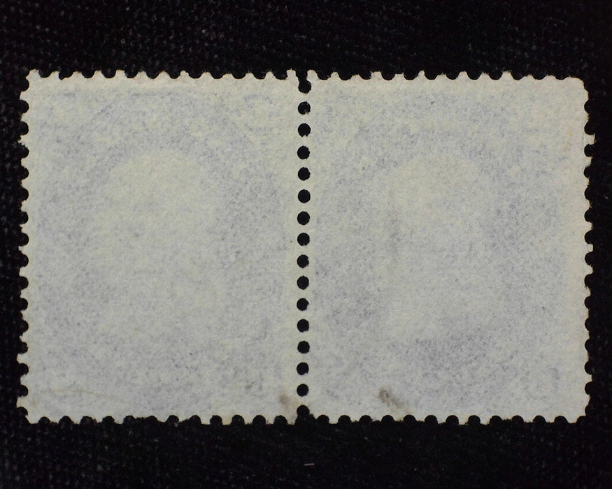 #63 Fresh horizontal pair with black circle cancel. Used F - US Stamp