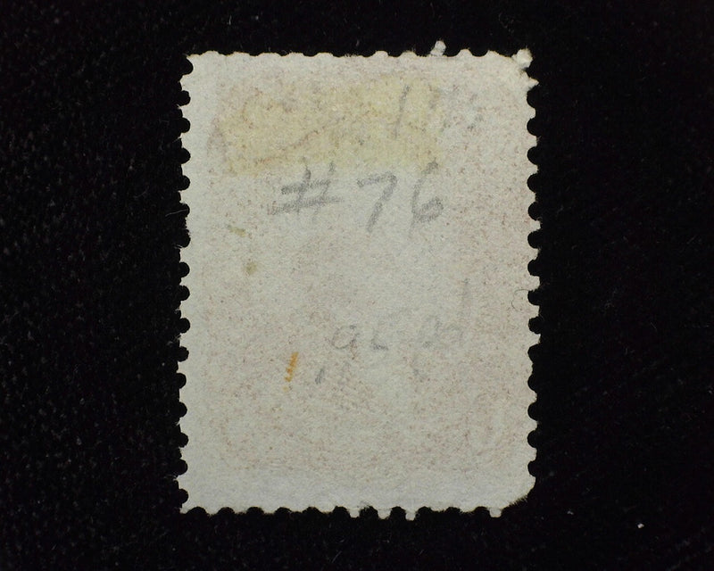 #76 Rounded corner and blunt perfs. Mint F No gum - US Stamp