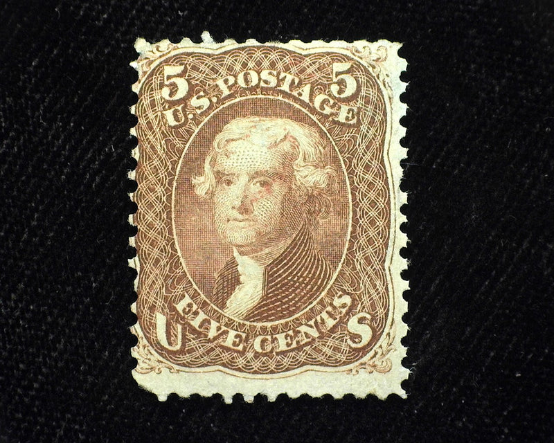 #76 Rounded corner and blunt perfs. Mint F No gum - US Stamp