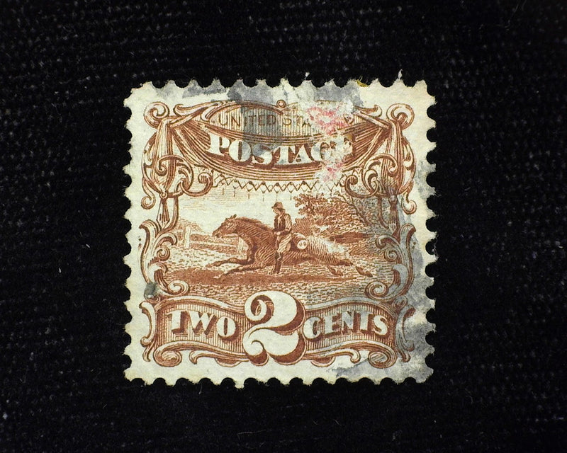 #113 Nice appearing large margin stamp with pin head thin. XF Used - US Stamp