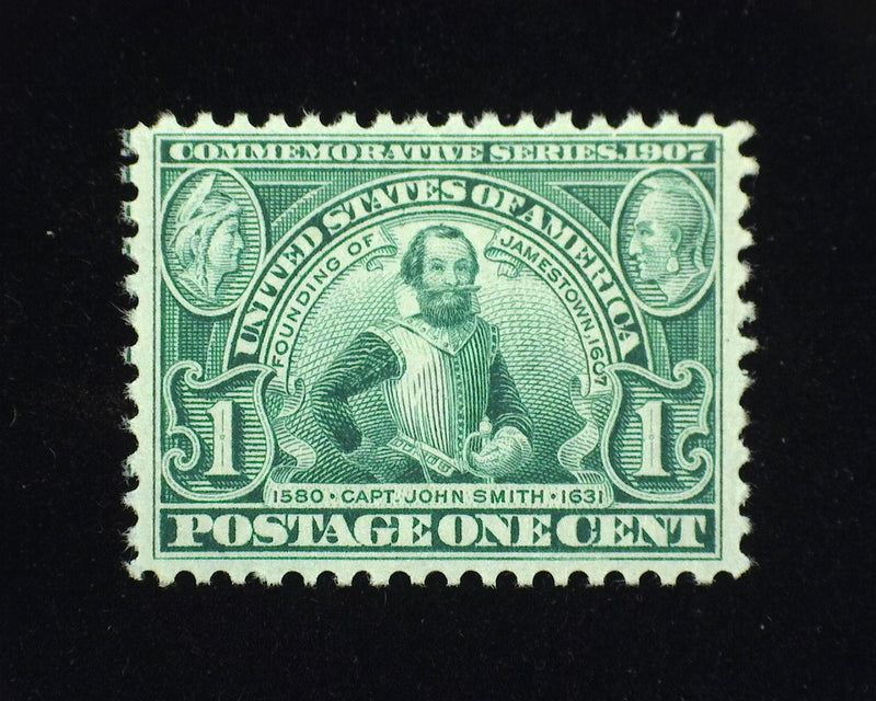 #328 1c Jamestown Fresh and choice. Mint Vf/Xf NH - US Stamp