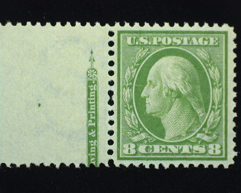 #337 8c Washington Outstanding large margin stamp with partial imprint. A beauty! Mint XF/Sup NH - US Stamp