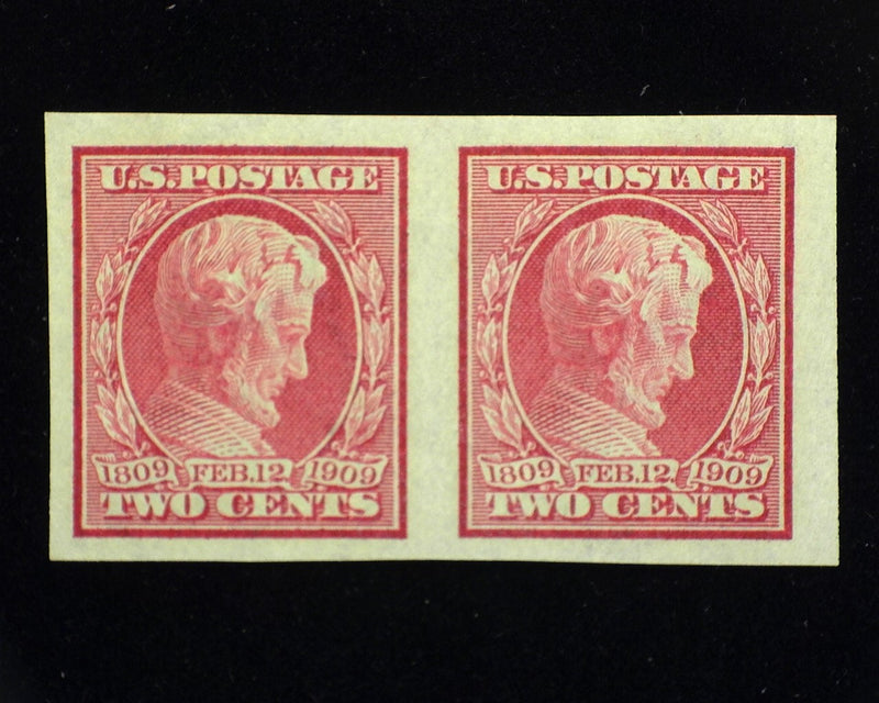 #368 2c Lincoln Imperforate. Choice large margin horizontal pair. Mint Xf NH - US Stamp