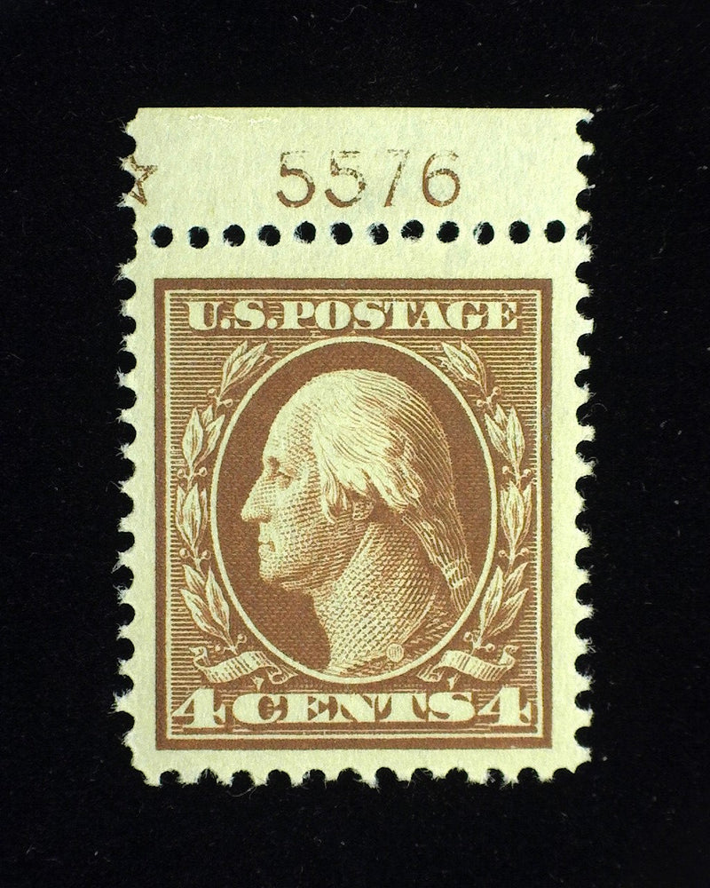 #377 4c Washington Choice large margin. PL# single. Mint Xf/Sup NH - US Stamp