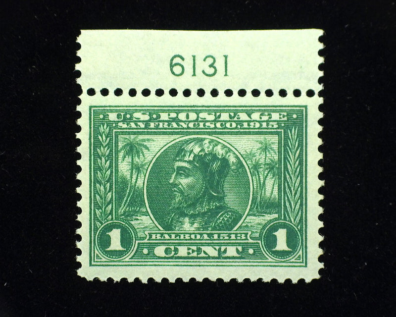 #397. 1 cent Panama Pacific Xf/Sup NH Remarkable "Jumbo" margin stamp with plate #. A Gem! - US Stamp