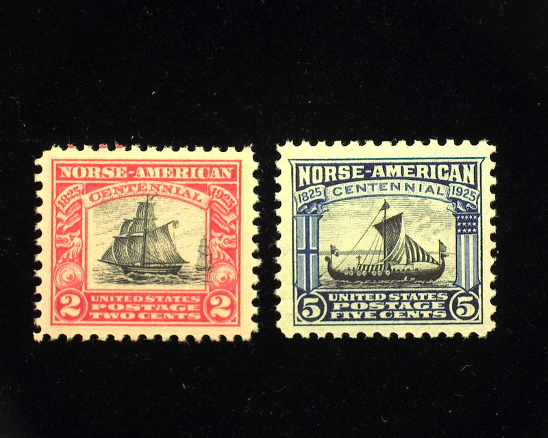 #620-621. 1925 Norse Americans Xf Mint NH Choice large margin stamps. - US Stamp