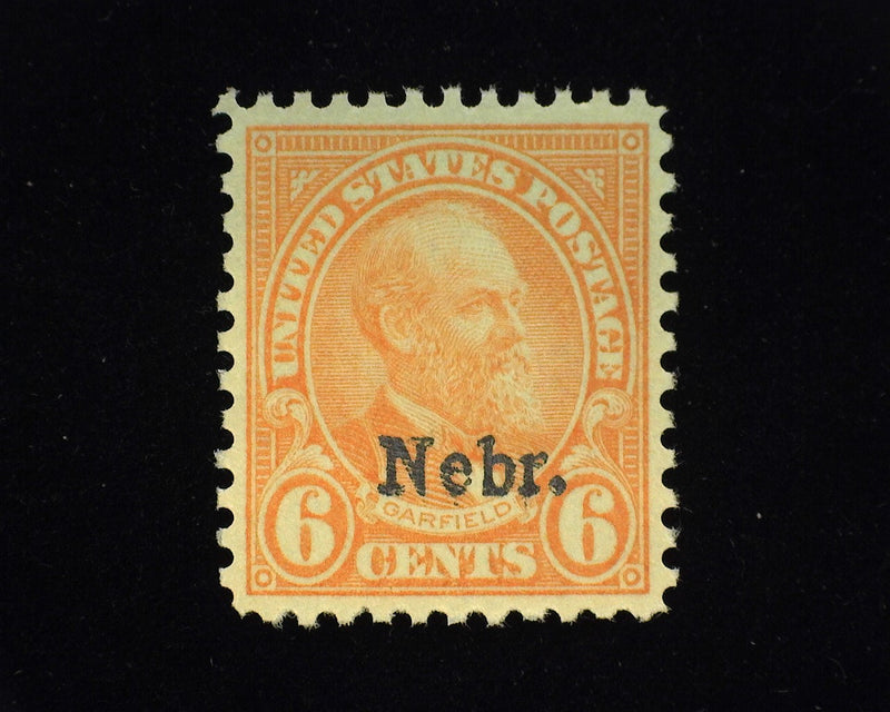 #675. 6 cent Nebr. Xf Mint NH Radiant color. - US Stamp