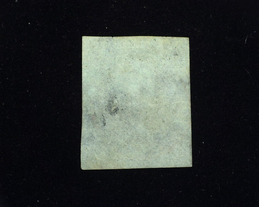 #1. 5 cent Imperforate Used Vf 3 3/4 margin stamp. Very faint red grid cancel. - US Stamp