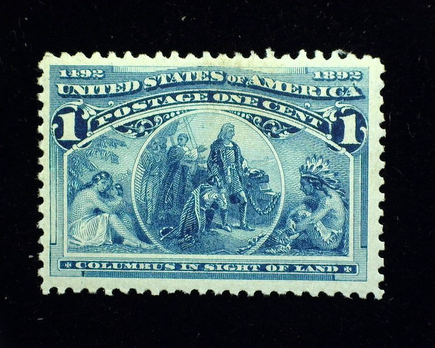 #230. 1c Columbian Mint Vf/Xf NH Fresh and choice. - US Stamp
