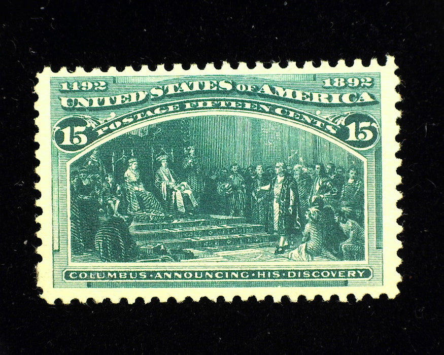 #238. 15c Columbian Mint Vf/Xf NH Deep intense color. - US Stamp