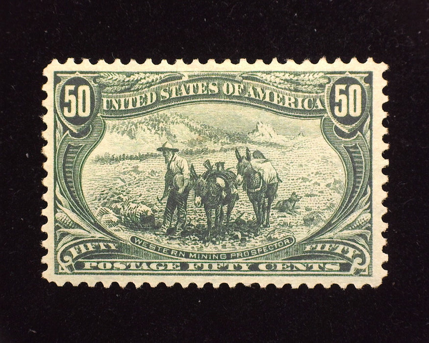 #291 50c Trans Mississippi Mint VF/XF+ H Fresh rich color stamp with equal margins. 1-93 PFC. Choice, - US Stamp