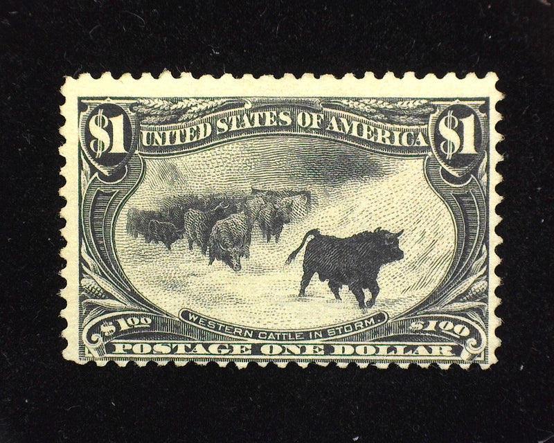 #292 $1 Trans Mississippi Mint F Regummed intense color. - US Stamp