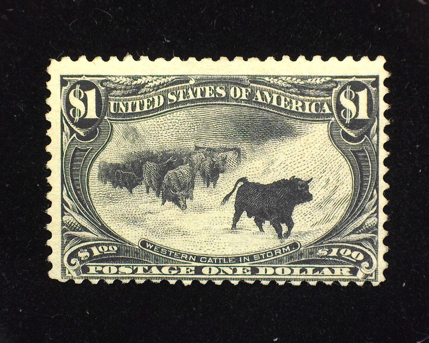 #292 $1 Trans Mississippi Mint F Regummed intense color. - US Stamp