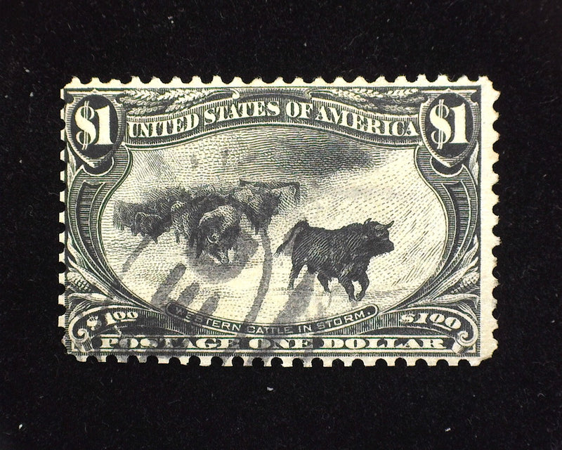 #292 $1.00 Trans Mississippi Used Just Fine Reperforate and small faults. - US Stamp