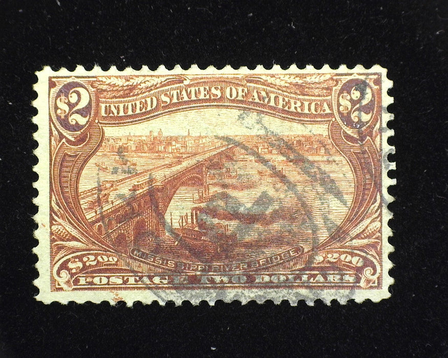#293 $2 Trans Mississippi Used F/VF Reperforated at right. - US Stamp