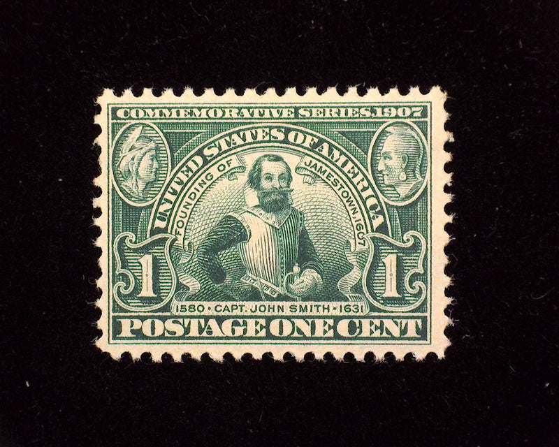 #328 1c Jamestown Fresh. Mint VF NH - US Stamp