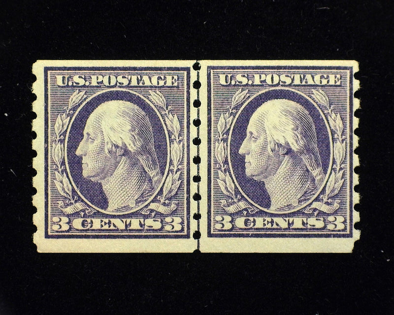 #394 Fresh line pair. Mint F/Vf LH - US Stamp