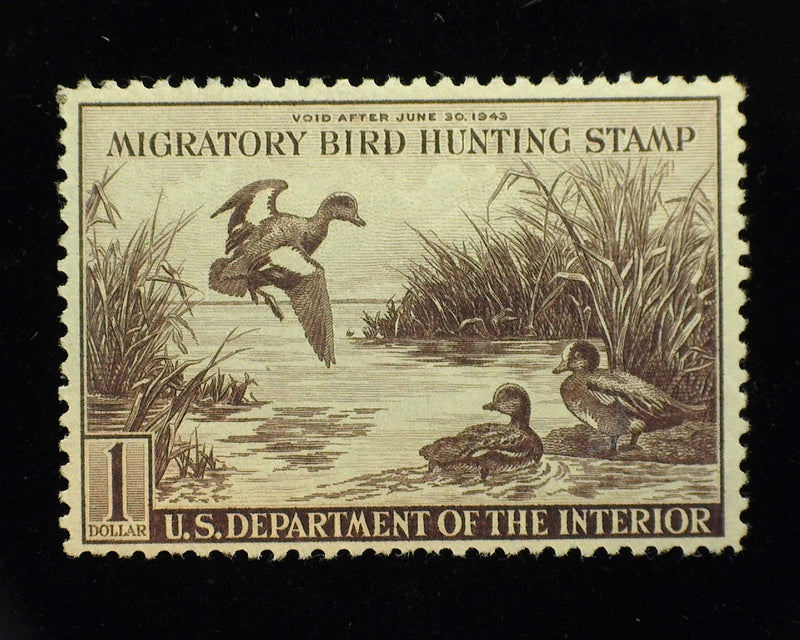 #RW9 $1.00 Hunting Permit Fresh. Mint VF NH - US Stamp