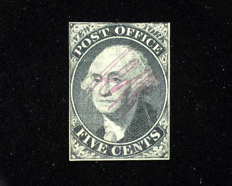 #9x1 3 3/4 margin stamp with magenta ACM Pen initials. Mint Vf - US Stamp