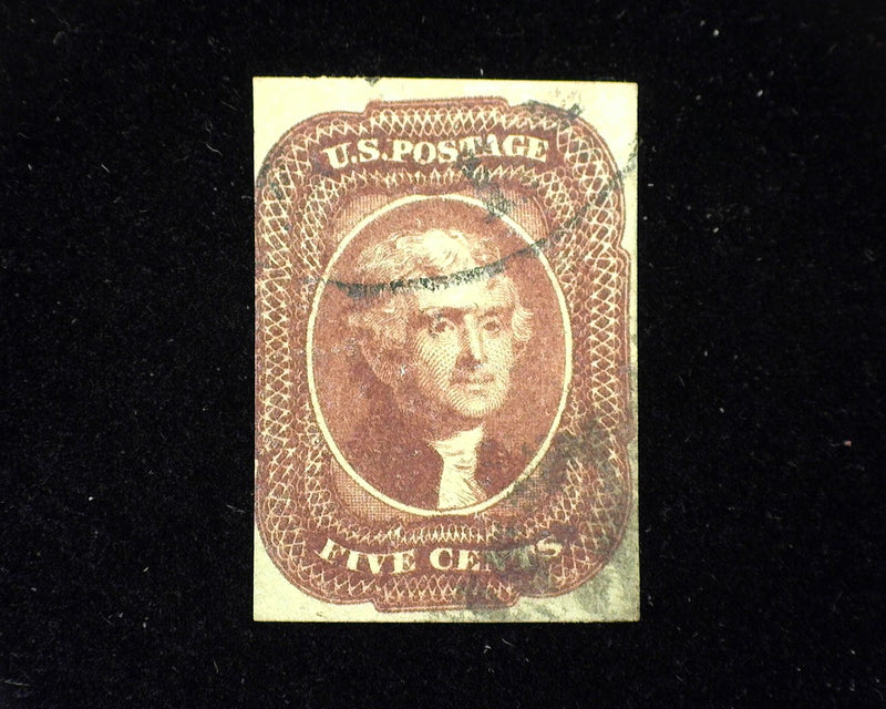 #12 Three margin tall used stamp. Good color and face free cancel. F/VF Used - US Stamp