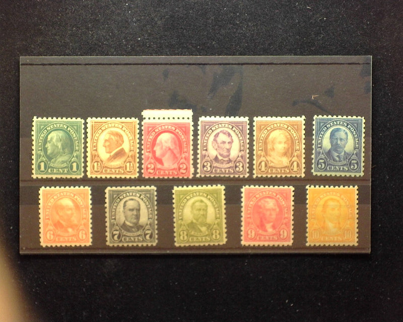 #581 - 591 1923 Perf 10 issue Fresh set. Mint F/Vf NH - US Stamp