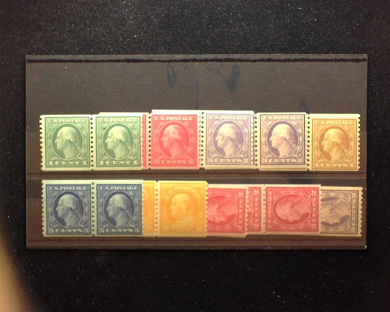 #486 - 497 Less 491. Choice pairs. Mint F/Vf NH - US Stamp