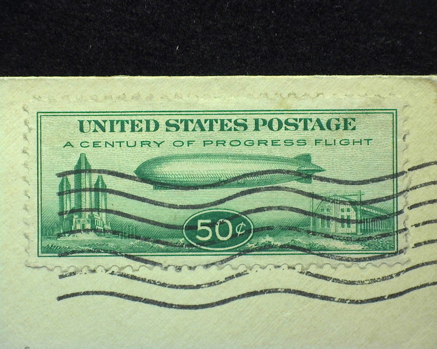 #C18 50c Graf Zeppelin Used Vf/Xf Stamp tied to cover. - US Stamp