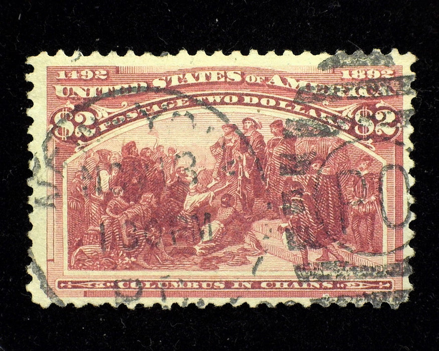 #242. $2 Columbian Used F/Vf Rich color used stamp. - US Stamp