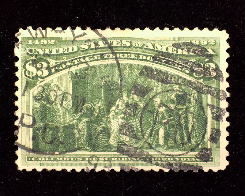 #243. $3 Columbian Used F/Vf Choice rich color stamp. - US Stamp