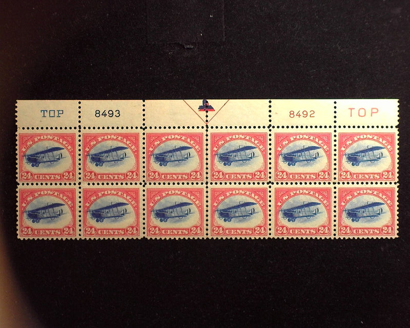 #C3 Plate block of 12, Two plate #'s & Arrow. Fast plane variety. A magnificent plate. Sup NH  - US Stamp