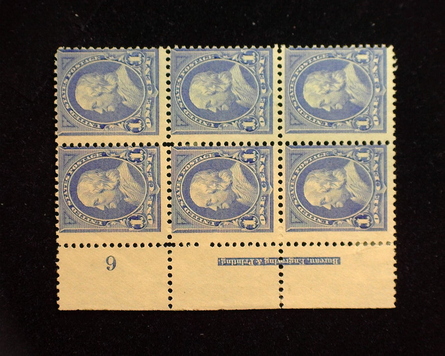 #247 Fresh plate block of 6, imprint and PL#6 Mint F H - US Stamp