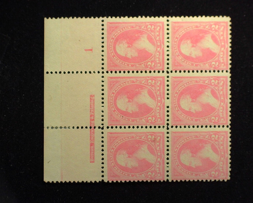 #248 Fresh plate block of 6, imprint and PL#1 Mint F LH - US Stamp
