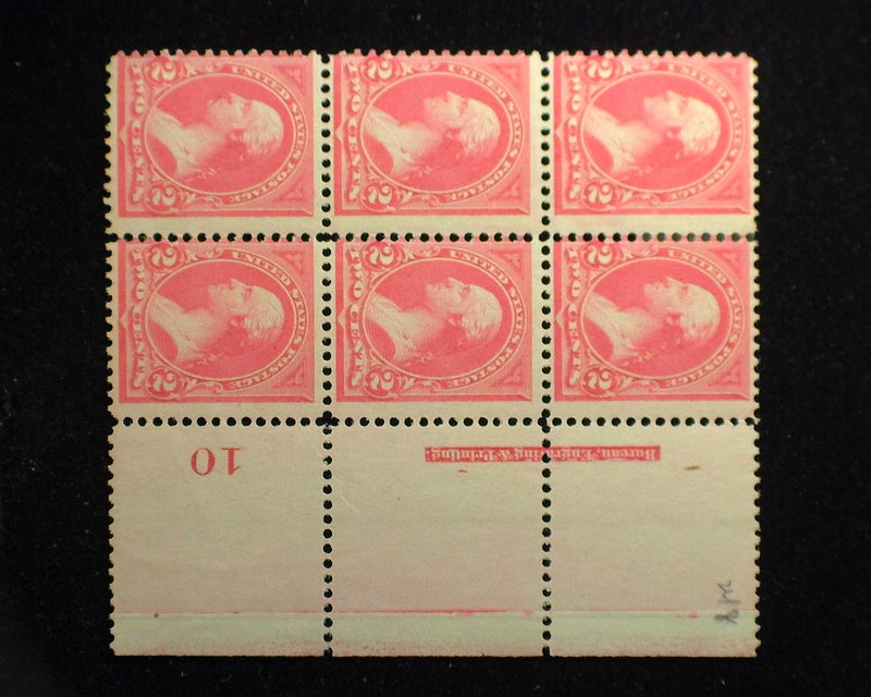 #248 Plate block of 6, imprint and PL#10 Mint AVG LH - US Stamp