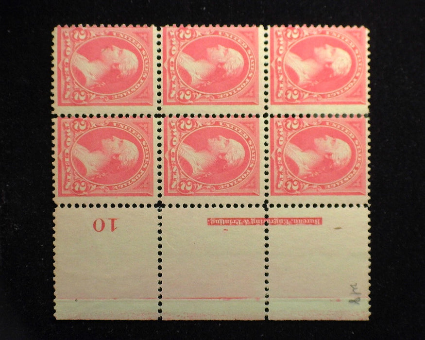 #248 Plate block of 6, imprint and PL#10 Mint AVG LH - US Stamp