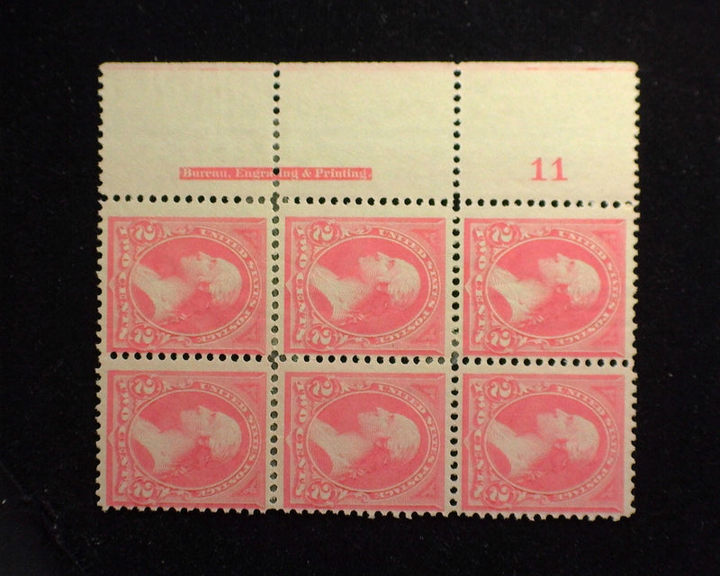 #248 Plate block of 6, imprint and PL#11 Mint F H - US Stamp