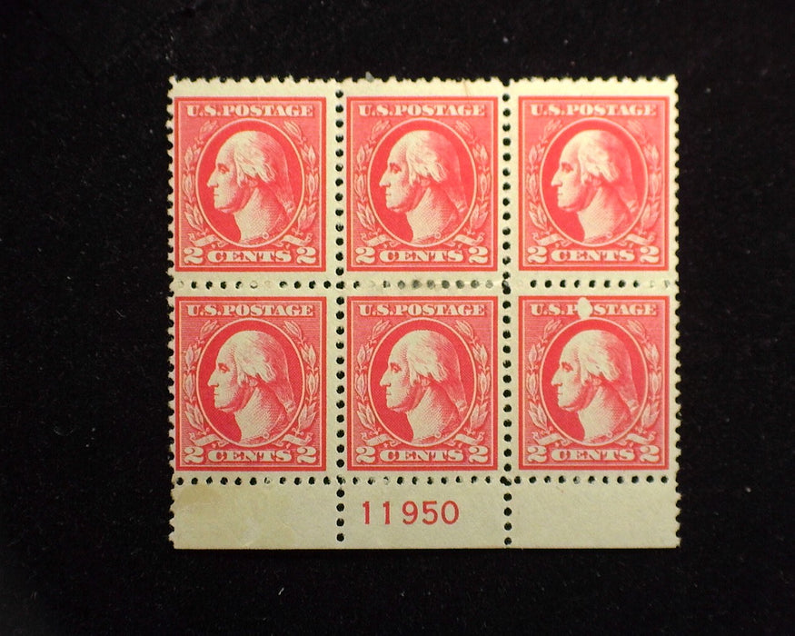 #528 Bottom margin block, PL#11950. Printing error L. R. stamp has no "O" in postage. Interesting dry plate error. Mint F/VF H - US Stamp