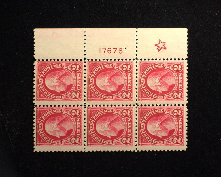 #554 Right side plate block, PL#17676 and star 5 points. Mint F/VF NH - US Stamp